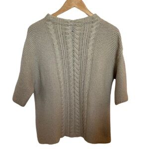 Ann Taylor Tan Mockneck Short Sleeve Sweater Size S